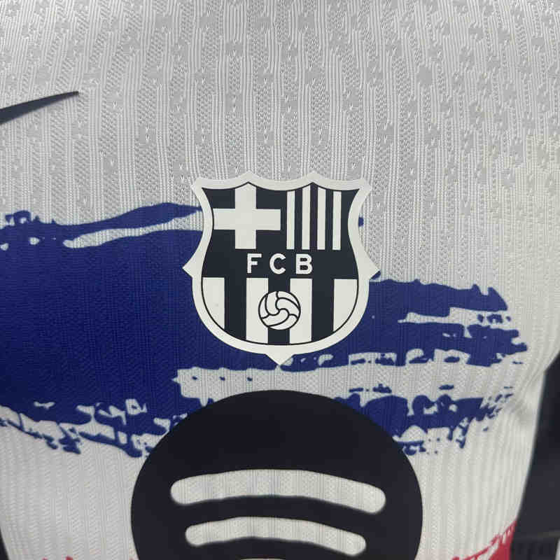 Player Version 2025-2026 Barcelona White Soccer Jersey AAA-3596