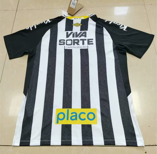 (S-4XL) 2025-2026 Santos FC Away Black&White Thailand Soccer Jersey AAA-2483