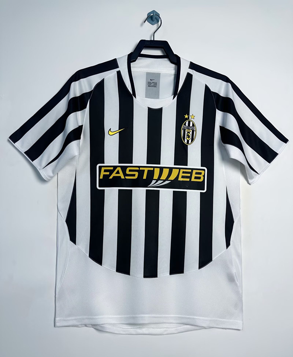 Retro Version 03-04 Juventus Home Black&White Thailand Soccer Jersey AAA-811