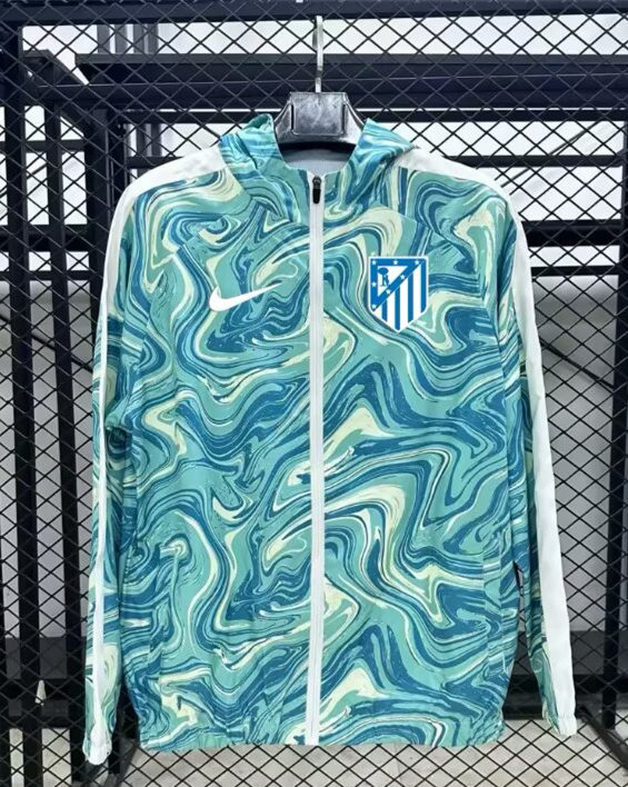 (S-3XL) 2025-2026 Atlético de Madrid Blue&Green Thailand Soccer Trench Coat-GB
