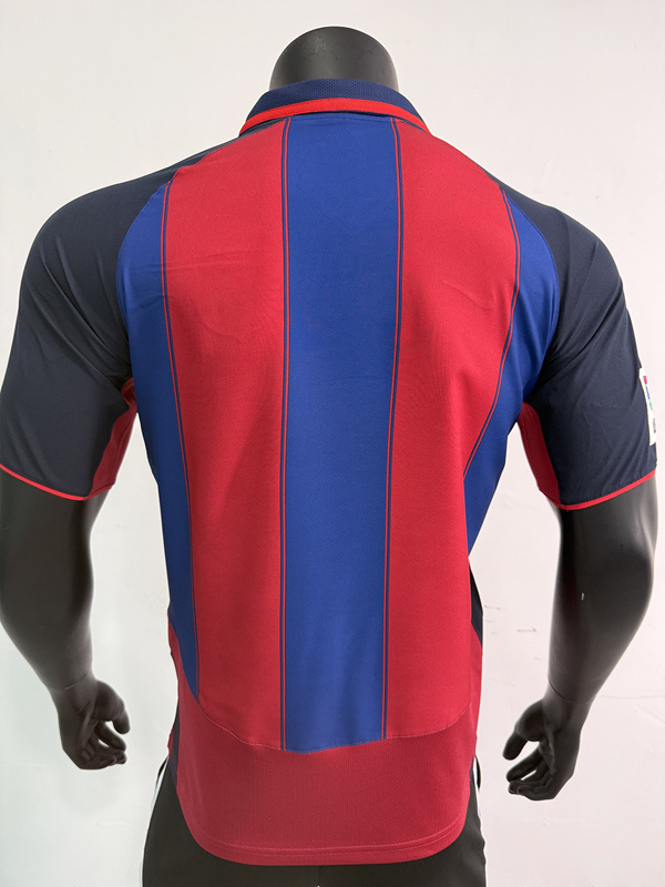 Retro Player Version 2003-2004 Special Edition Barcelona Home Blue&Red Soccer Jersey-0871