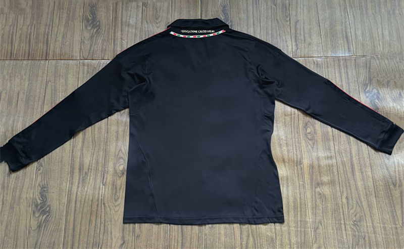 Retro Version 2011-2012 AC Milan Away Black LS Thailand Soccer Jersey AAA-6157