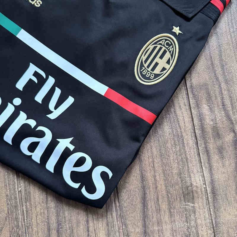 Retro Version 2011-2012 AC Milan Away Black LS Thailand Soccer Jersey AAA-6157