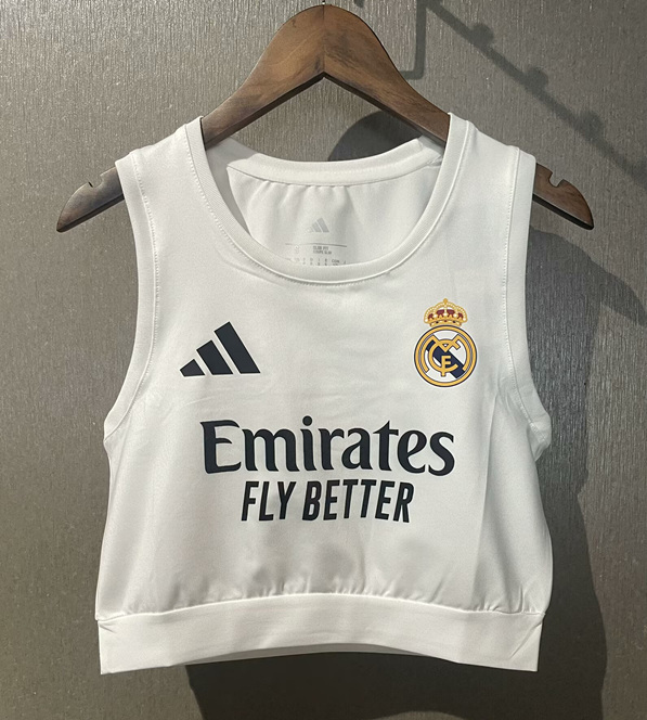 2025-2026 Real Madrid Home White Thailand Women Soccer Yoga Vest Jersey AAA-7411
