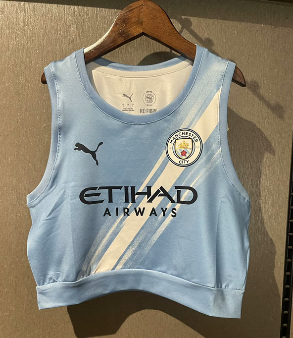 2025-2026 Manchester City Home Blue Thailand Female Soccer Yoga Vest Jersey AAA-7411