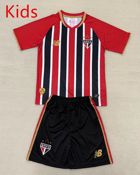 2025-2026 São Paulo FC Away Black&Red Kids/Youth Soccer Uniform-AY