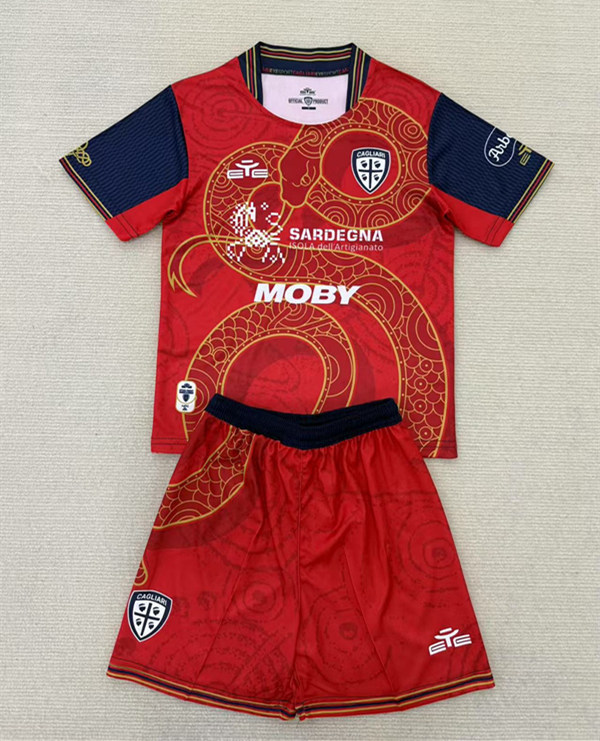 2025-26 Special Edition Cagliari Calcio Red Soccer Uniform-AY
