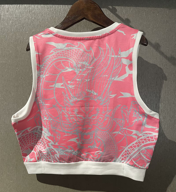 2025-2026 Dragon Pattern Real Madrid Pink Thailand Women Soccer Yoga Vest Jersey AAA-7411