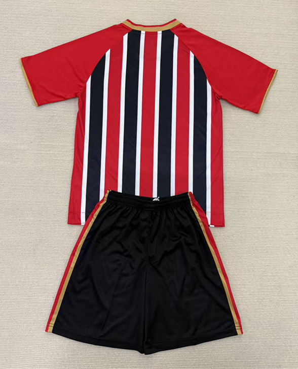2025-2026 São Paulo FC Away Black&Red Kids/Youth Soccer Uniform-AY