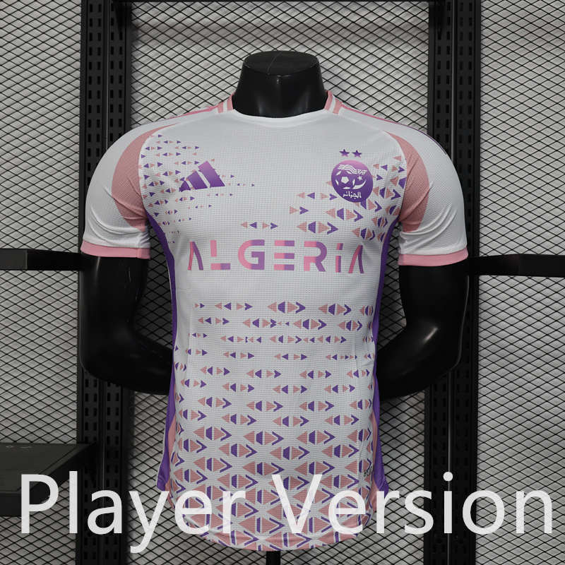 Player Version 2025-2026 Algeria White&Pink&Purple Thailand Soccer Jersey AAA-888