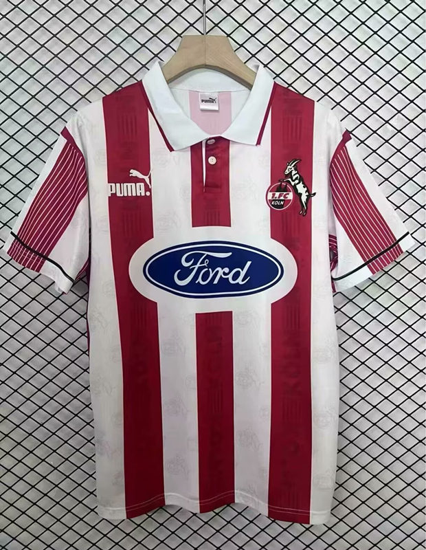 (S-4XL) Retro Version 95-96 FC Köln Home Red&White Thailand Soccer Jersey AAA-2044
