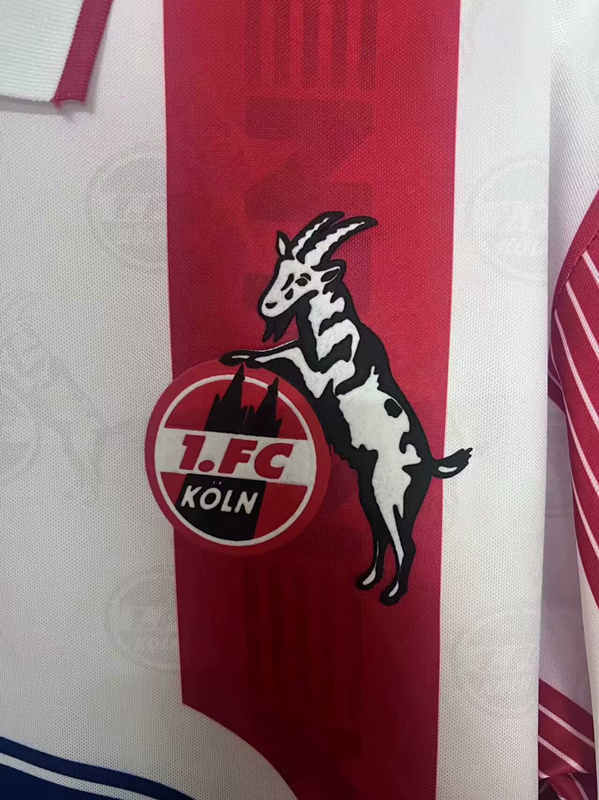 (S-4XL) Retro Version 95-96 FC Köln Home Red&White Thailand Soccer Jersey AAA-2044