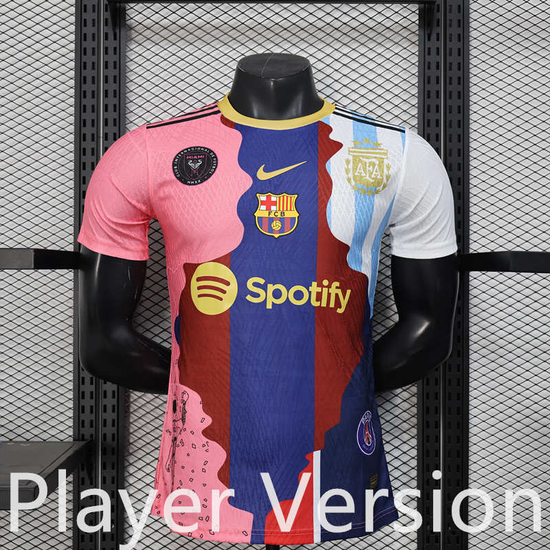 Player Version 2025-2026 Special Version Barcelona Pink&Blue Soccer Jersey-888