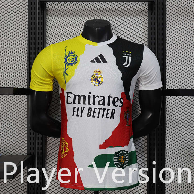 Player Version 2025-2026 Special Edition Real Madrid White&Yellow& Red Soccer Jersey AAA-888