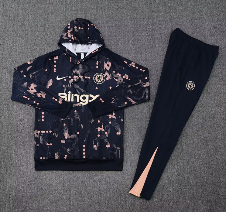 2025-2026 Chelsea Royal Blue Floral Thailand Soccer Tracksuit With Hat-418