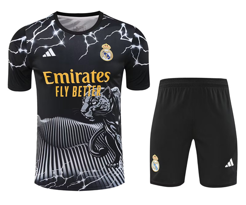 2025-2026 Real Madrid Black Thailand Training Soccer Uniform-418