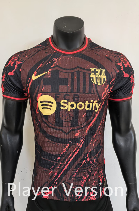 Player Version 2025-2026 Barcelona Black&Orange Thailand Soccer Jersey AAA-4506