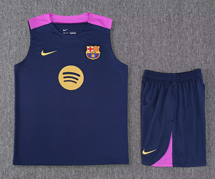 2025-2026 Barcelona Royal Blue Thailand Training Soccer Vest Uniform-418