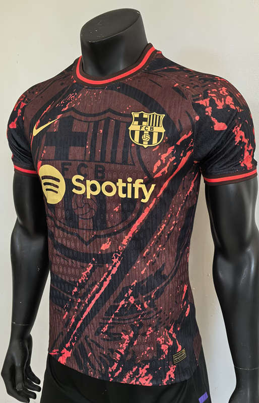 Player Version 2025-2026 Barcelona Black&Orange Thailand Soccer Jersey AAA-4506