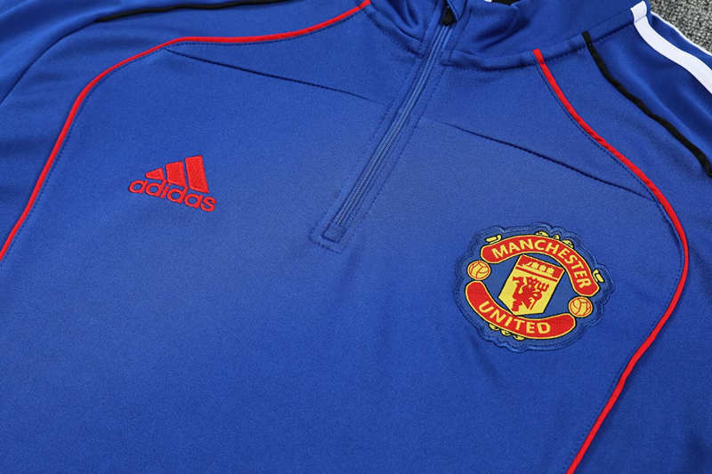 2025-2026 Manchester United Colorful Blue Thailand Soccer Tracksuit-4627