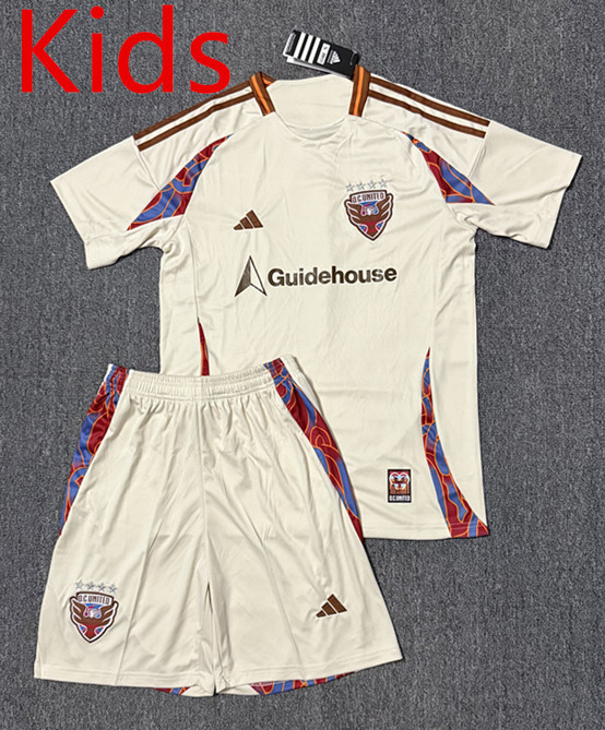 2025-2026 D.C. United Away Beige Kids/Youth Soccer Uniform-4247