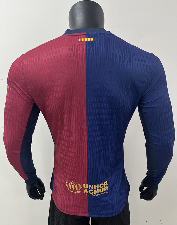 Player Version 2025-2026 Joint Edition Barcelona Home Red&Blue Thailand Soccer LS Jersey AAA-0871