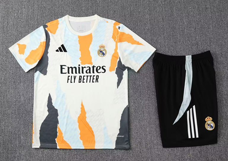 2025-2026 Real Madrid Yellow&White Training Soccer Uniform-418