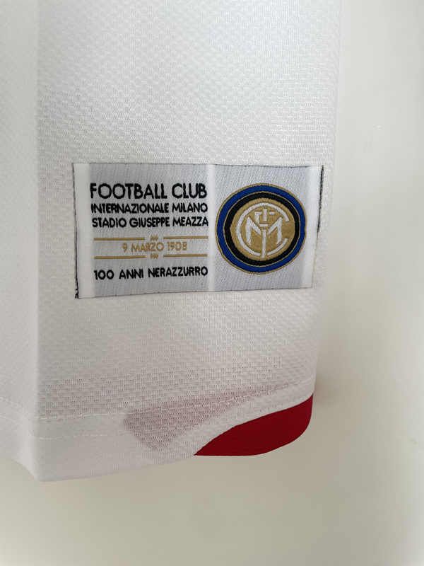 Retro Version 2007-2008 Inter Milan Away Red&White Thailand Soccer Jersey AAA-811