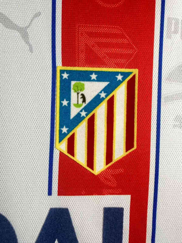 Retro Version 1996-1997 Atletico Madrid Home White&Red Thailand Soccer Jersey AAA-811