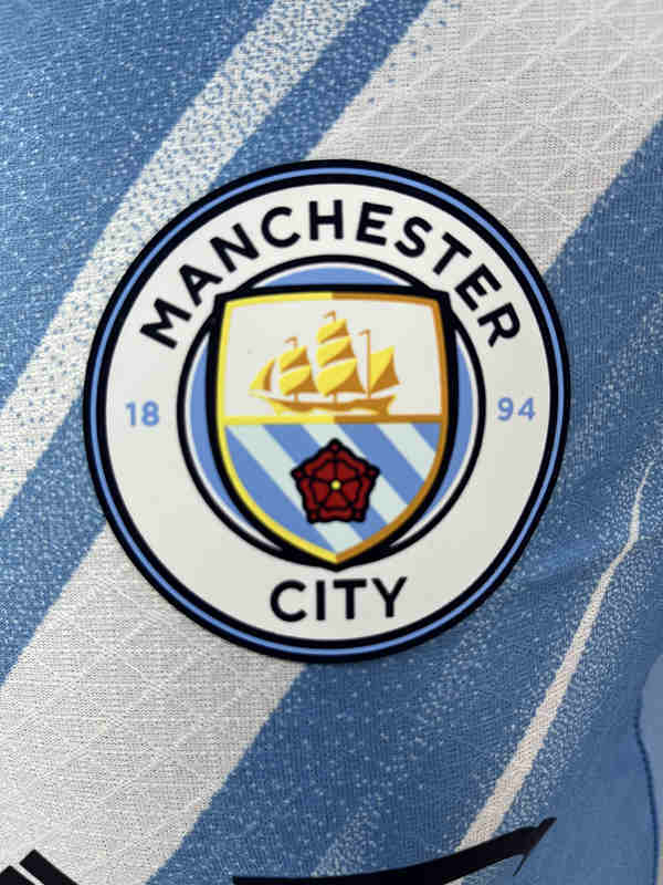 Player Version 2025-2026 Manchester City Home Blue Thailand Soccer LS Jersey AAA-0871