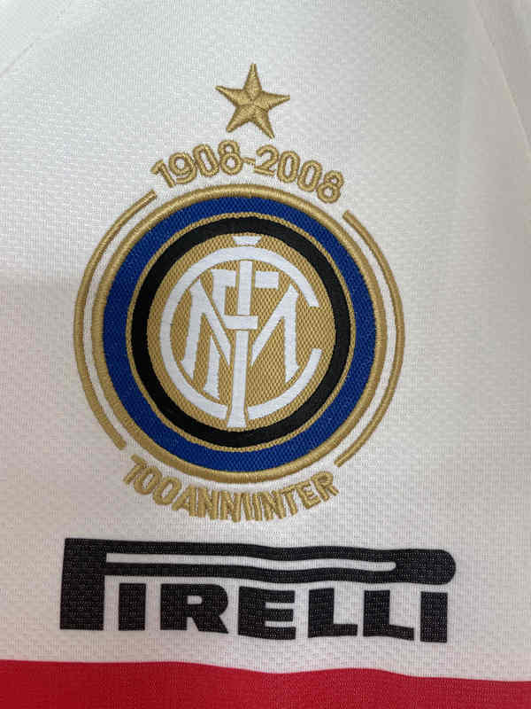 Retro Version 2007-2008 Inter Milan Away Red&White Thailand Soccer Jersey AAA-811