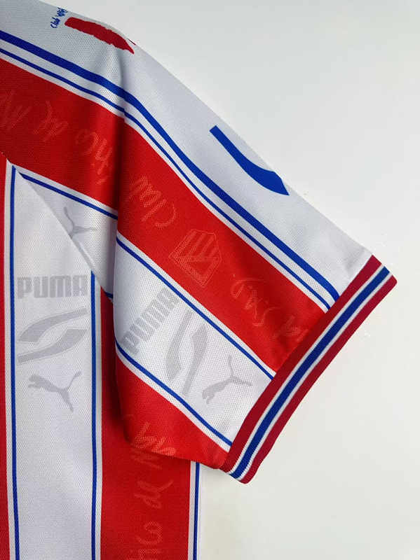 Retro Version 1996-1997 Atletico Madrid Home White&Red Thailand Soccer Jersey AAA-811