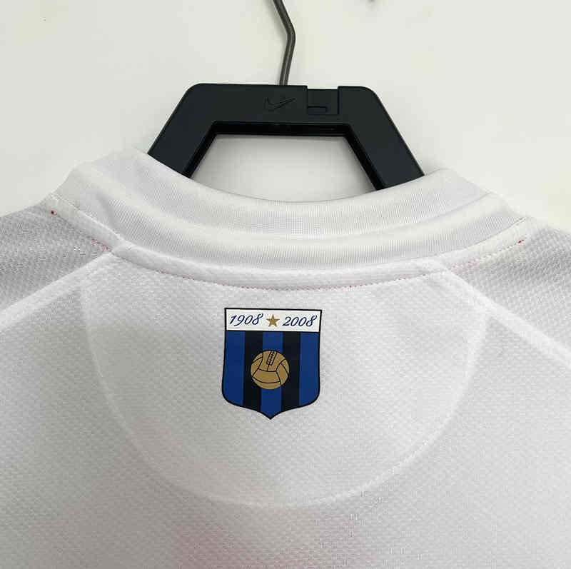 Retro Version 2007-2008 Inter Milan Away Red&White Thailand Soccer Jersey AAA-811