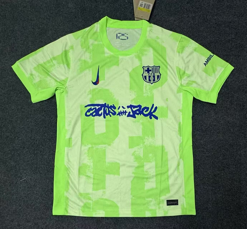 (S-4XL) 2025-2026 Joint Version Barcelona 2nd Away Green Thailand Soccer Jersey AAA-4506