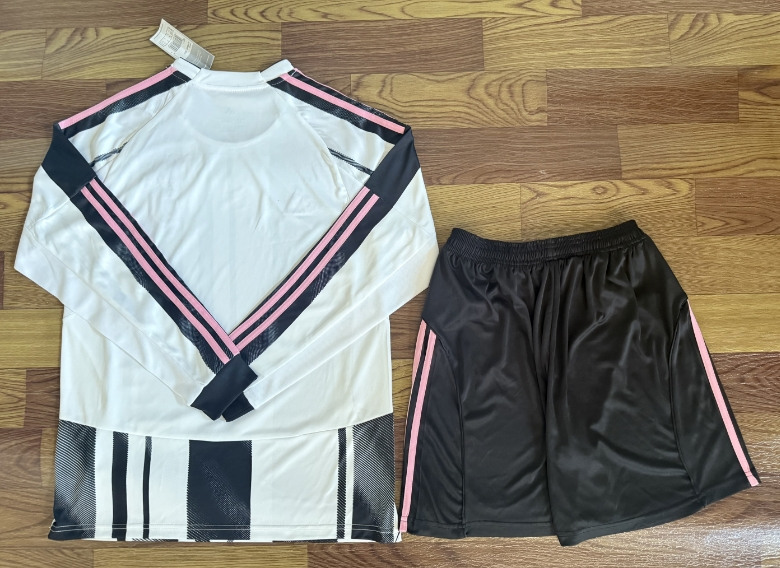 2025-2026 Juventus Home Black&White LS Soccer Uniform-709