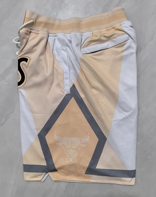 (S-3XL) City Version Chicago Bulls Off-White NBA Shorts (With Pockets)-0593