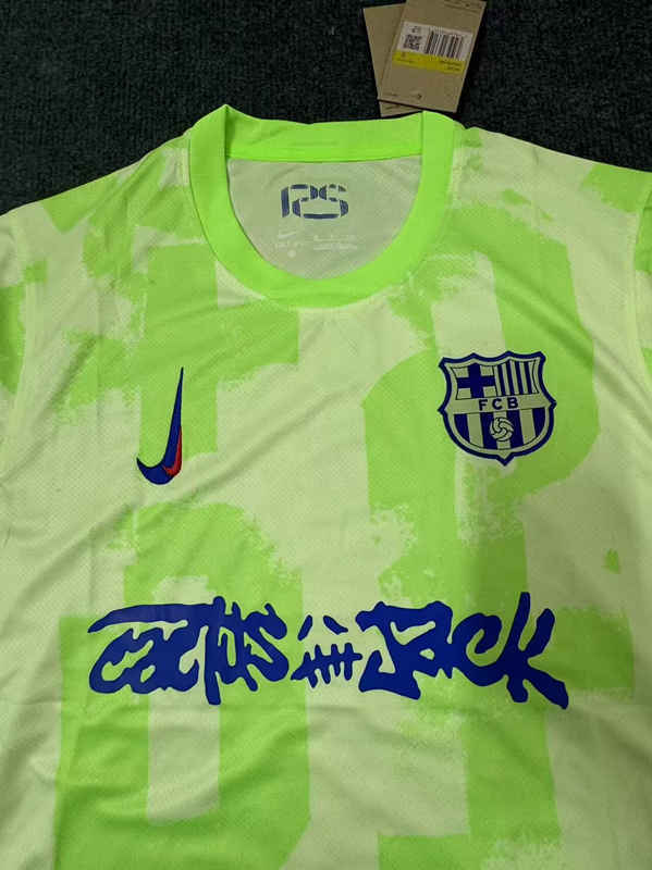 (S-4XL) 2025-2026 Joint Version Barcelona 2nd Away Green Thailand Soccer Jersey AAA-4506