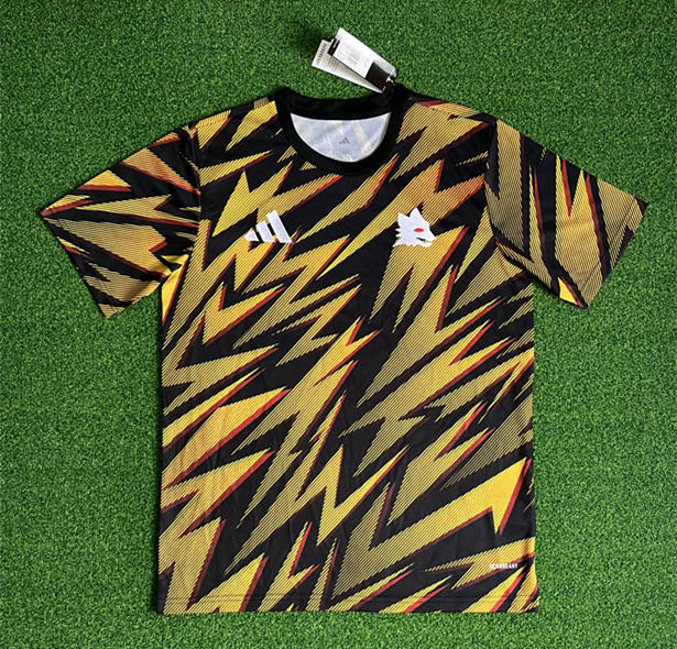 (S-4XL) 2025-2026 Roma Black&Yellow Training Soccer Jersey AAA-403