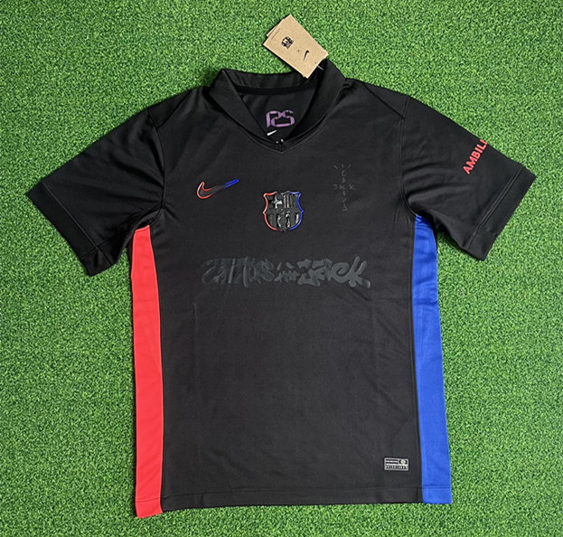 (S-4XL) 2025-2026 Music Version Barcelona Black Thailand Soccer Jersey AAA-403