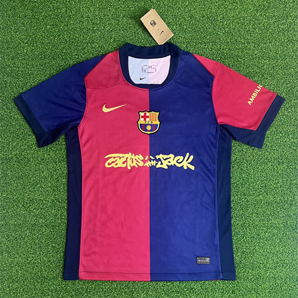 (S-4XL) 2025-2026 Music Alliance Edition Barcelona Home Blue&Red Thailand Soccer Jersey AAA-403