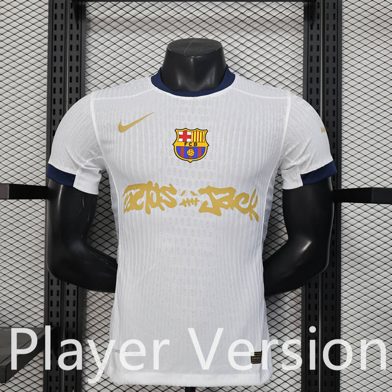 Player Version 2025-2026 Special Version Barcelona White Thailand Soccer Jersey AAA-888