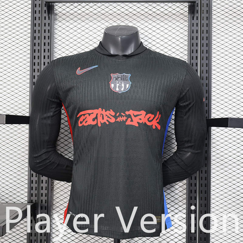Player Version 2025-2026 New Advertising Version Barcelona Black Thailand Soccer Jersey AAA-888