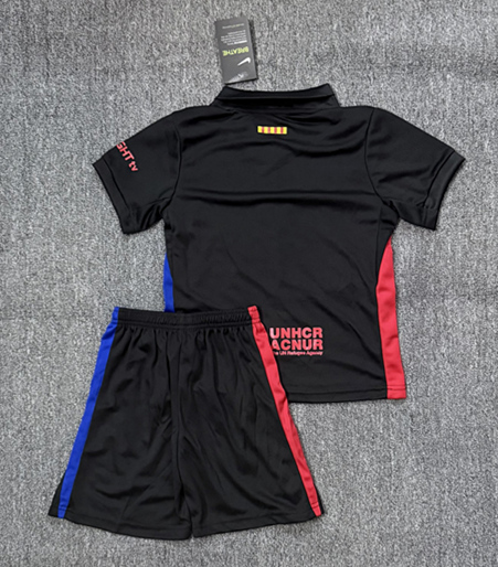 2025-2026 Joint Advertising Version Barcelona Black Kids/Youth Soccer Uniform-4247
