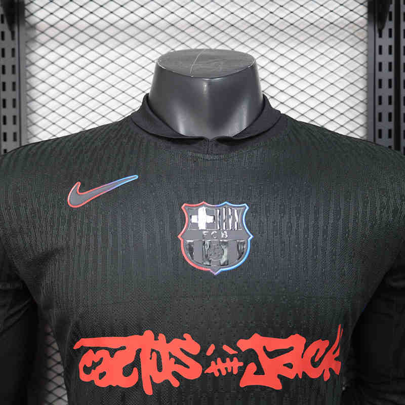 Player Version 2025-2026 New Advertising Version Barcelona Black Thailand Soccer Jersey AAA-888