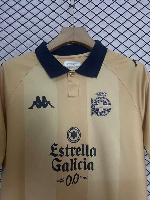 (S-4XL) 25th Anniversary Edition Deportivo La Coruña Gold Thailand Soccer Jersey AAA-2044