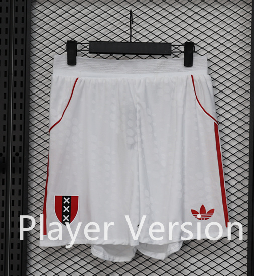 Player Version 2025-2026 Ajax White Thailand Soccer Shorts-888