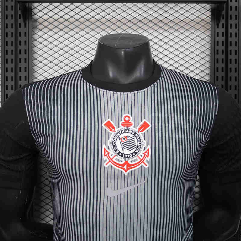 Player Version 2025-2026 Special Version Corinthians Black&Gray Thailand Women Soccer Jersey-888