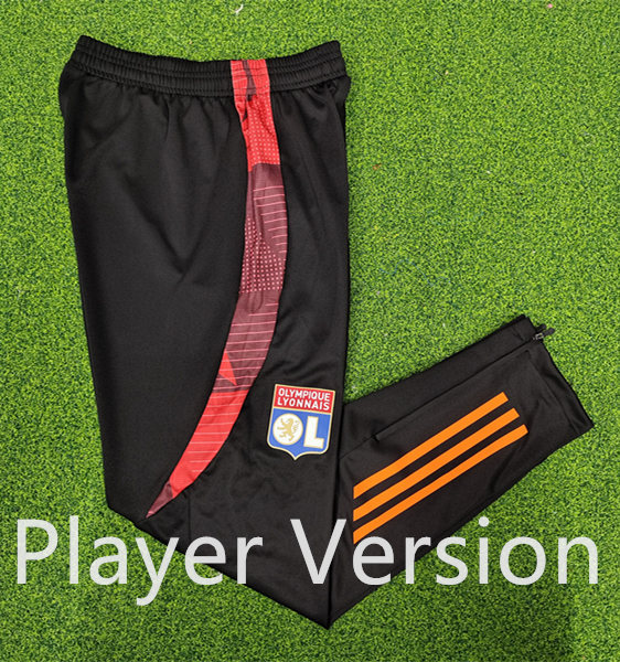 Player Version 2024-2025 Olympique Lyonnais Black Thailand Soccer Long Pants-9926