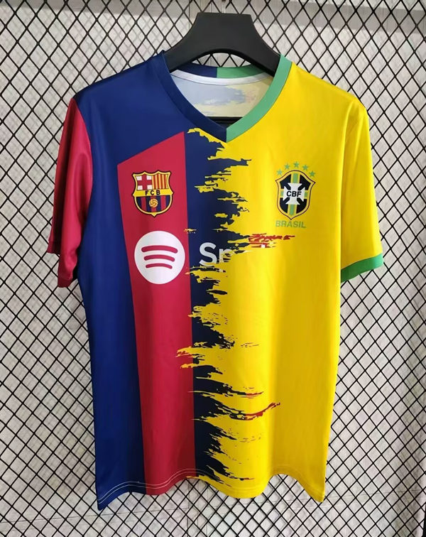 (S-4XL) 2025-2026 Joint Version Barcelona Brazil Colorful Thailand Soccer Jersey AAA-GB