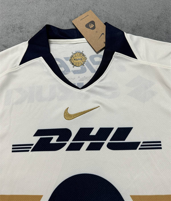 (S-4XL) 2025-2026 Pumas UNAM Home White Thailand LS Soccer Jersey AAA-4506